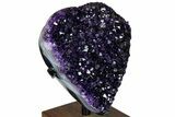 Amethyst Geode Section on Metal/Wood Stand - Uruguay #139816-3